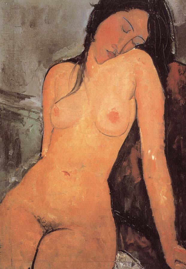 seated female nude